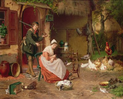 Farmyard Scene, 19th century by Jan David Cole
